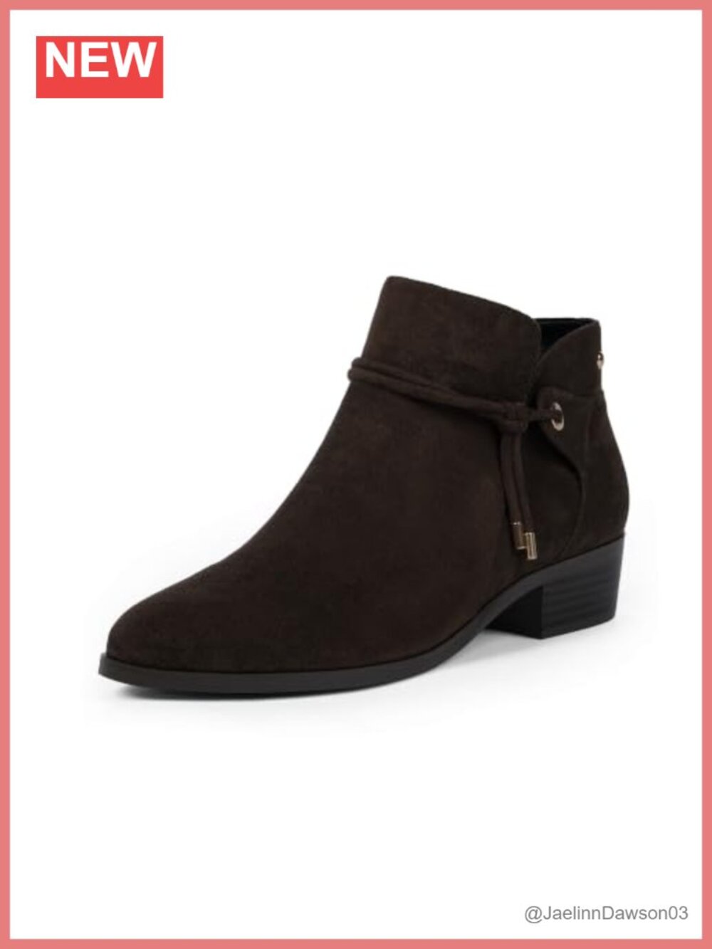 Ankle Boots Round Toe Low Heel Faux Suede Side Zipper Women's